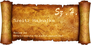 Szeitz Hajnalka névjegykártya